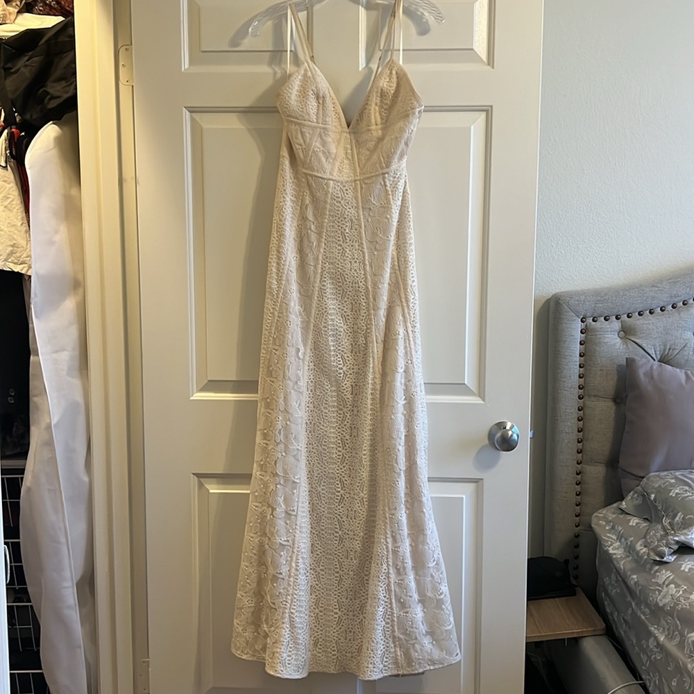 BCBG Max Azria ivory lace eyelet dress